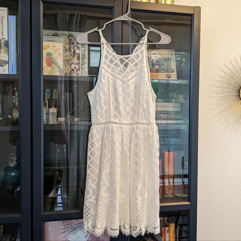 White lace a line dress